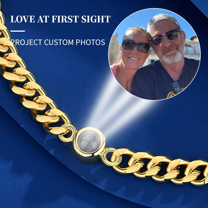 Photo Projection Mens Chain Bracelet