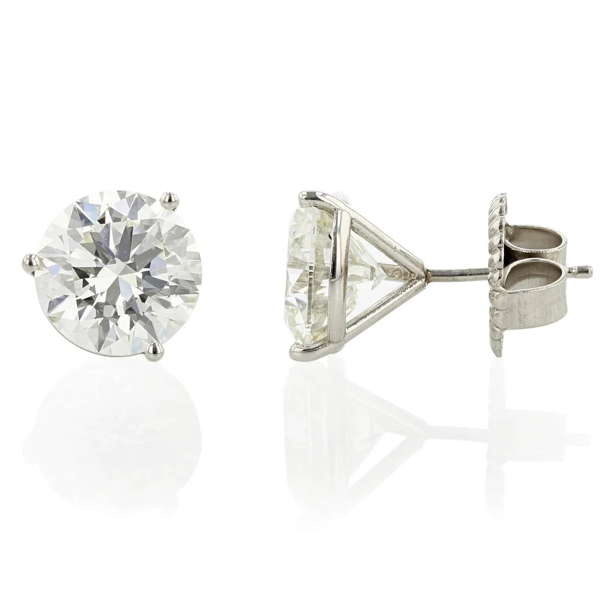 Platinum Fire and Ice Diamond Stud Earrings