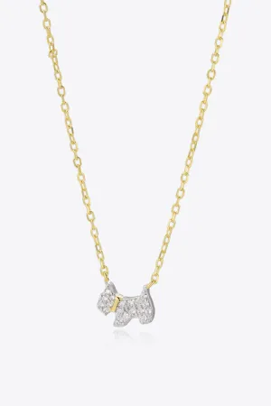 Puppy Zircon 925 Sterling Silver Necklace