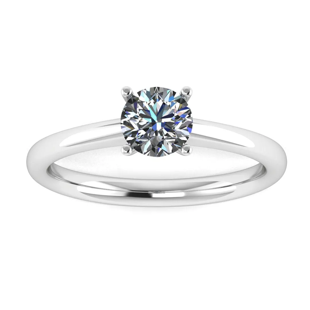 "Quinn" Solitaire Round Brilliant Cut Diamond Engagement Ring SSRB29