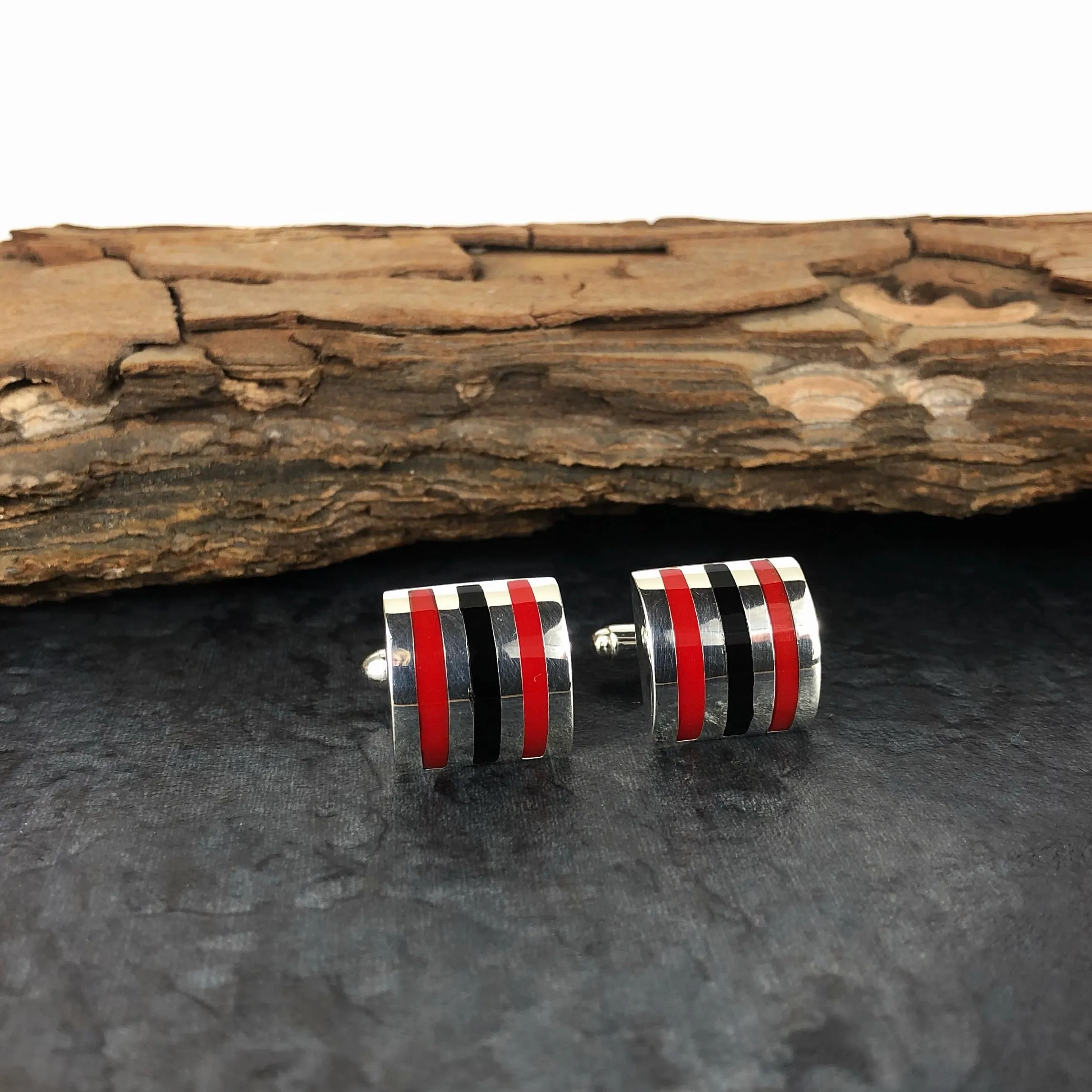 Racing Stripes Cufflinks - SCFL149