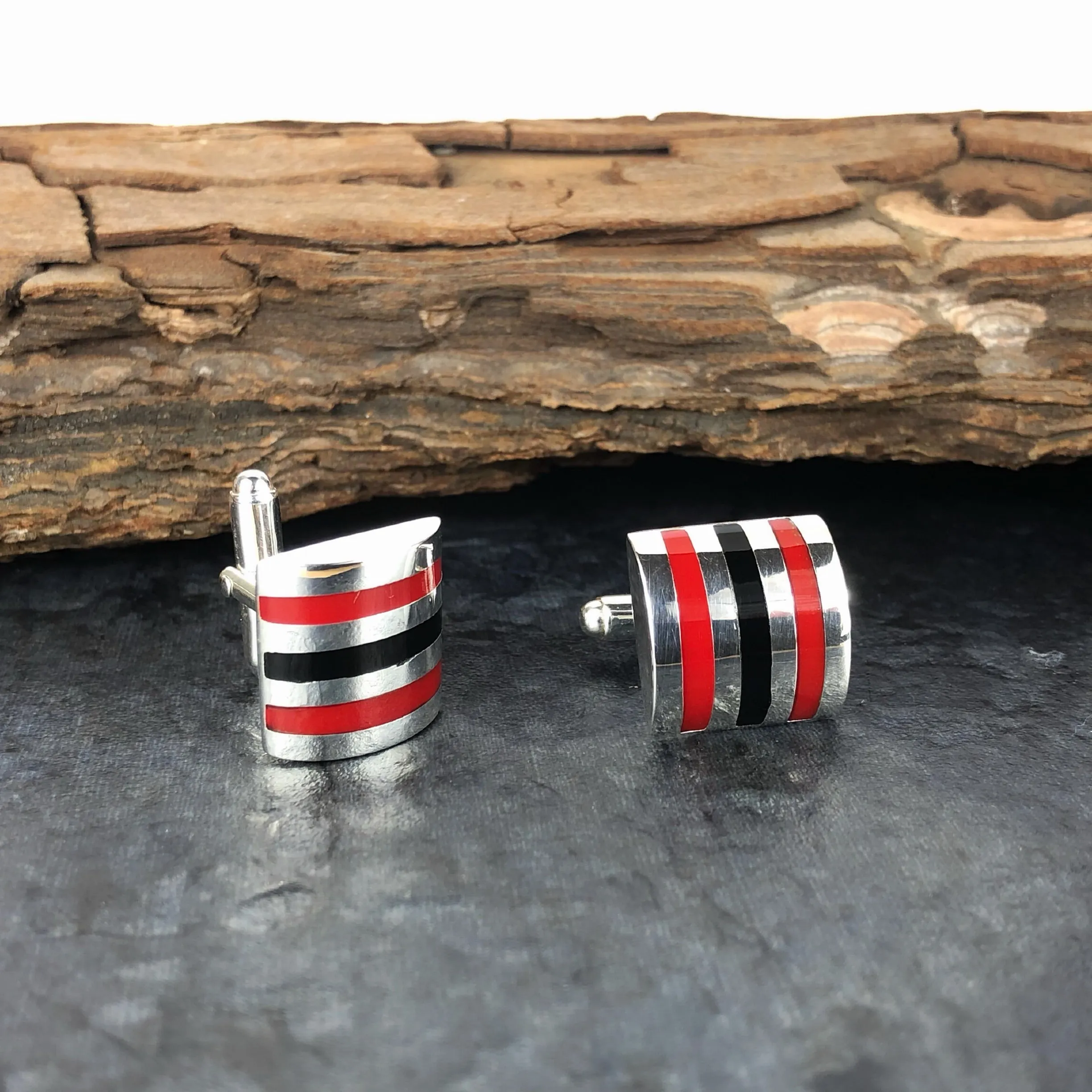 Racing Stripes Cufflinks - SCFL149