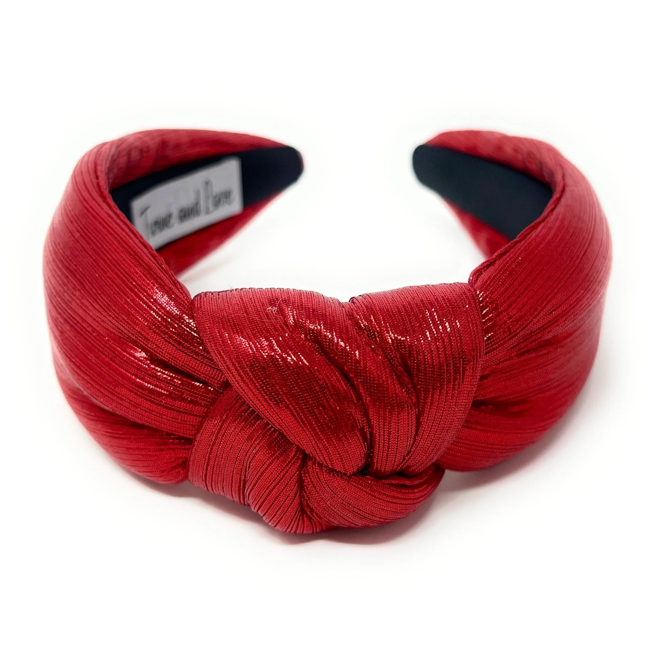 Red Padded Metallic Knotted Headband