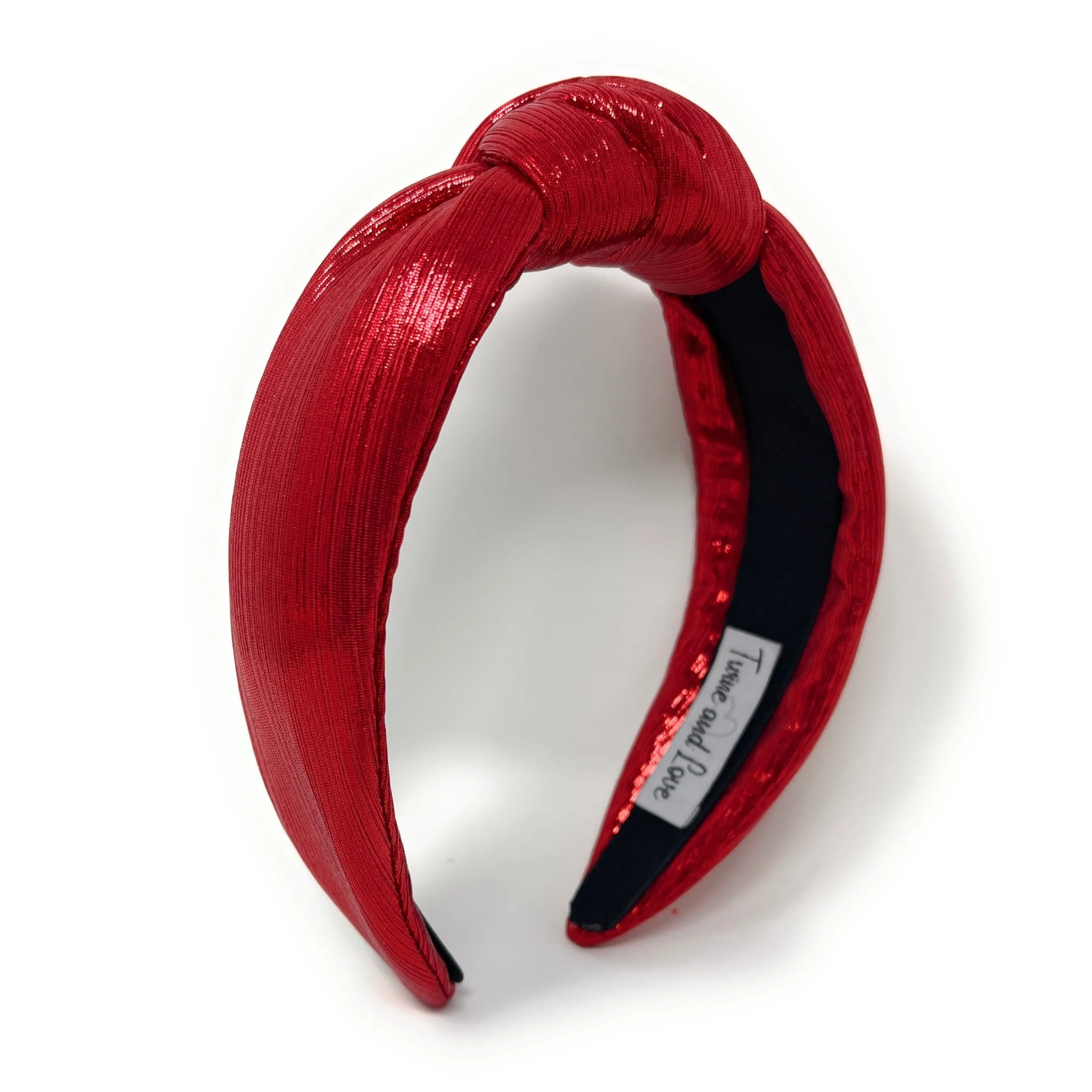 Red Padded Metallic Knotted Headband