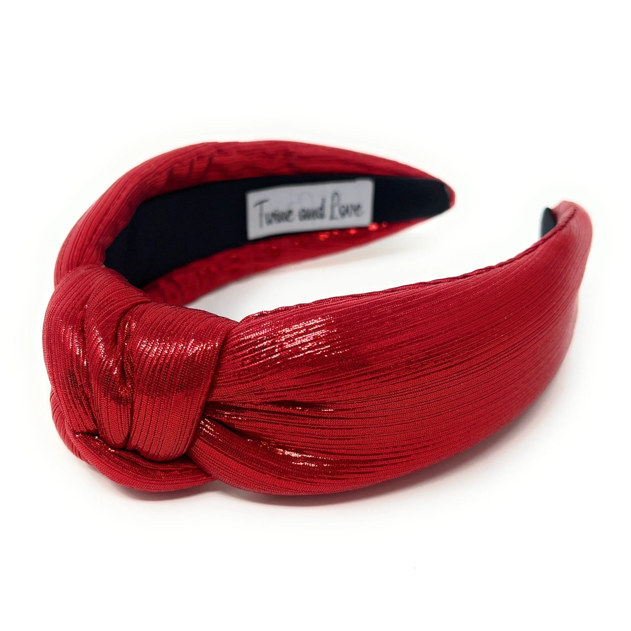 Red Padded Metallic Knotted Headband