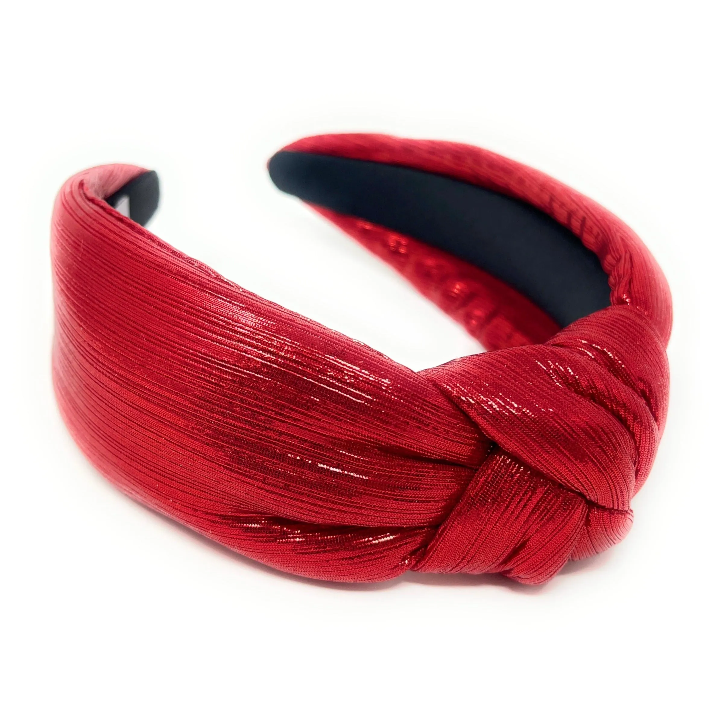 Red Padded Metallic Knotted Headband