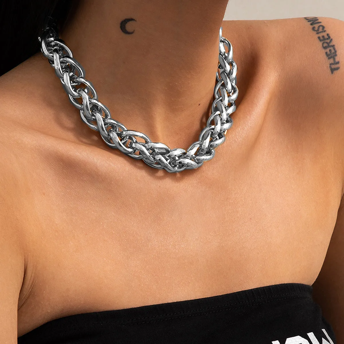 Retro Woven Twist Chain Necklace Set