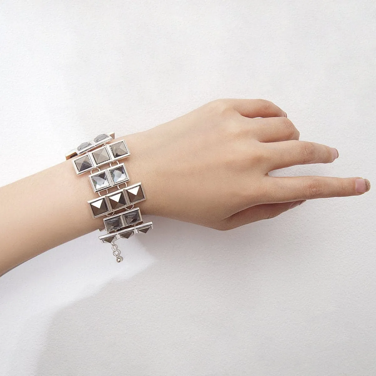 Rhinestone irregular chain bracelet