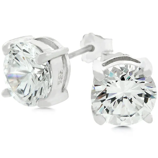 Rita Round Stud Earrings – 8mm | 2ct