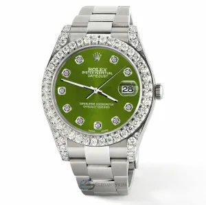 Rolex Datejust 41 126300 4.4CT Diamond Bezel/Lugs/Royal Green Dial,  TFJ-142508741