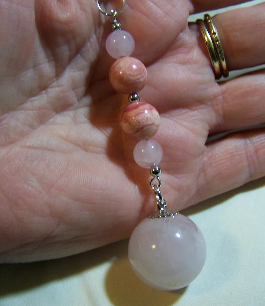 Rose Quartz Crystal Ball Pendant