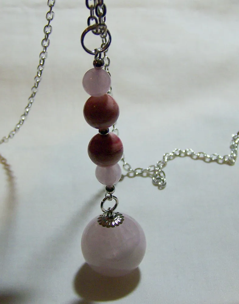 Rose Quartz Crystal Ball Pendant