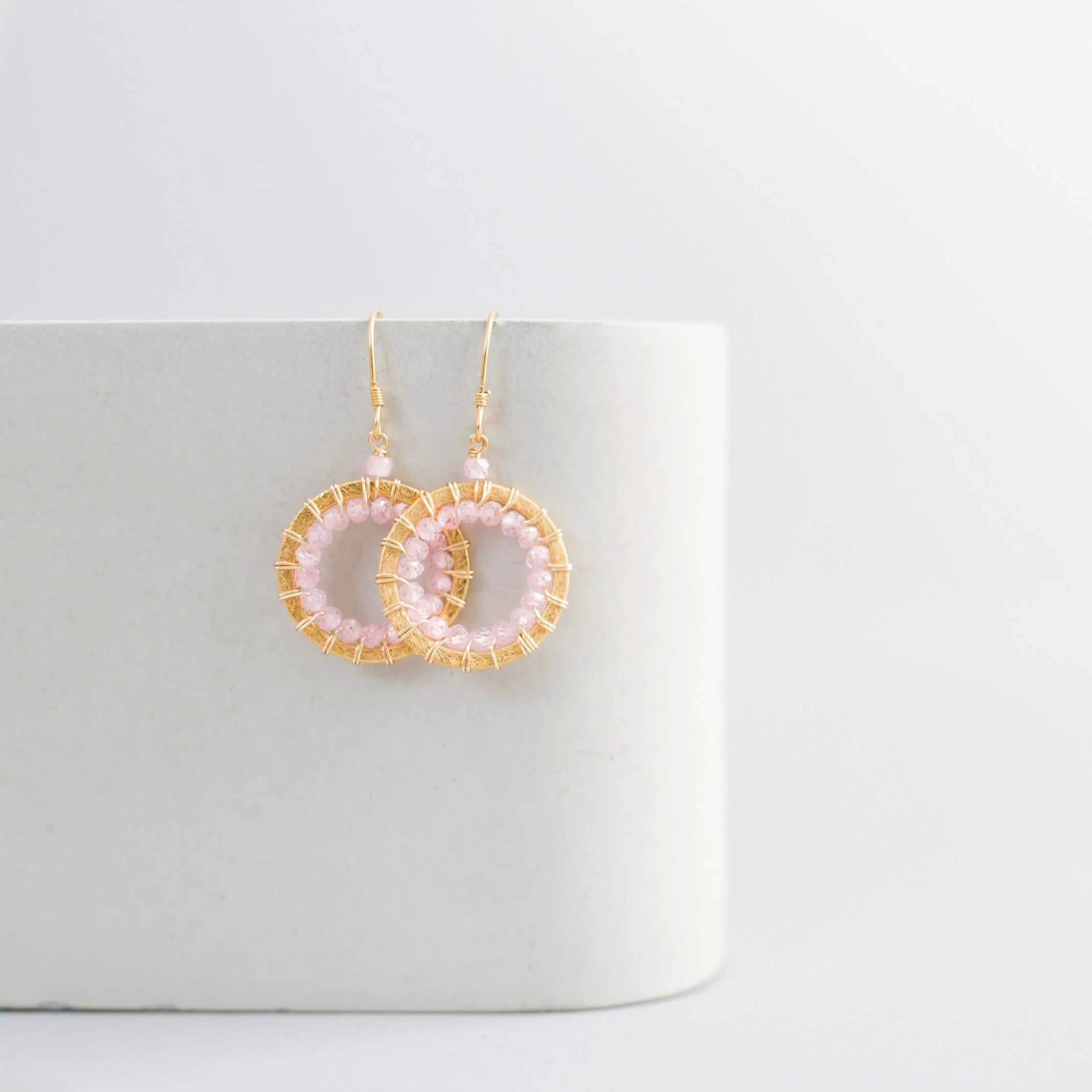 Rose Quartz Halo Jewelry Set