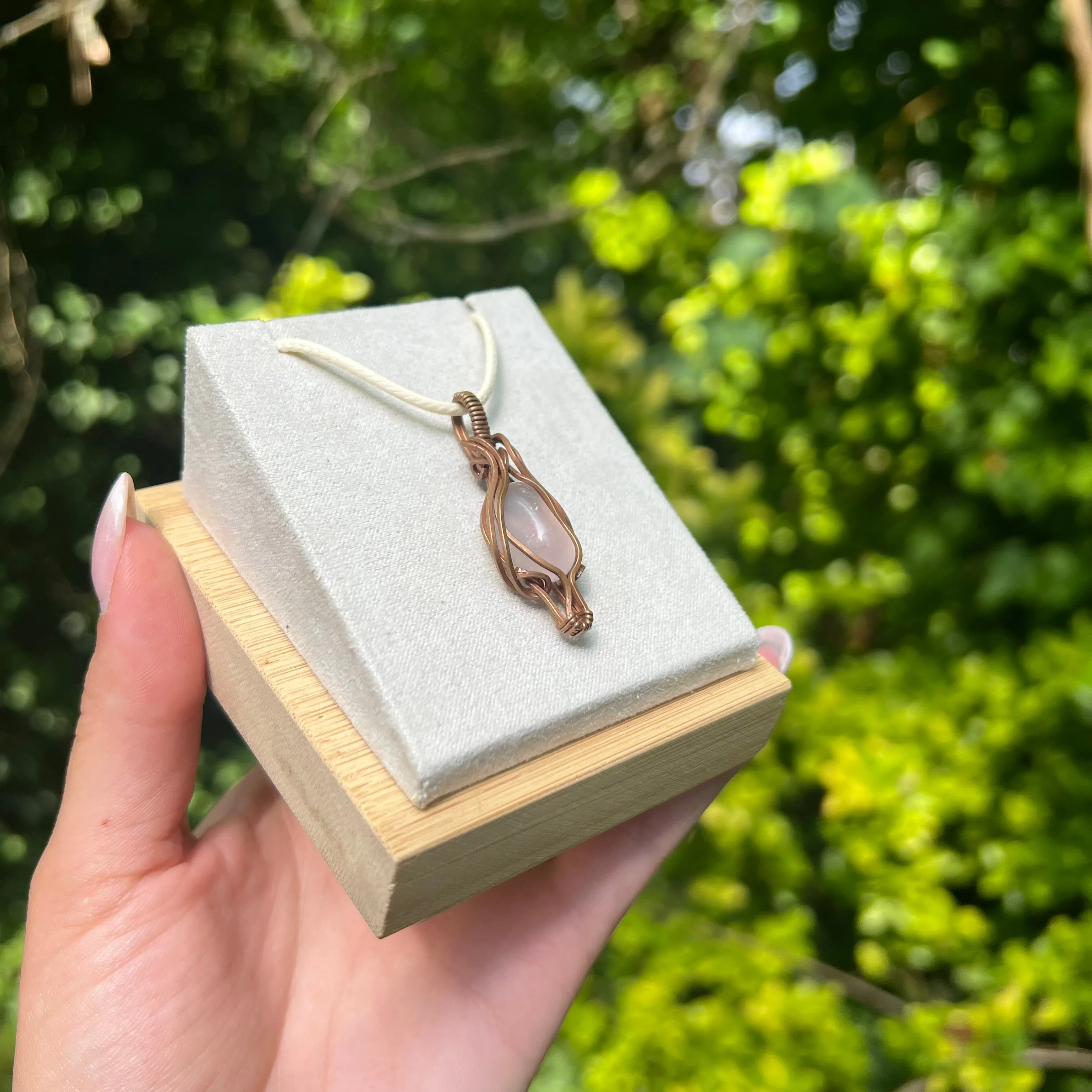 Rose Quartz Wire-Wrapped Pendant