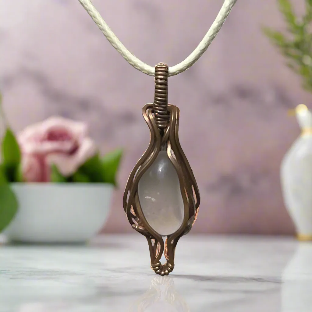 Rose Quartz Wire-Wrapped Pendant