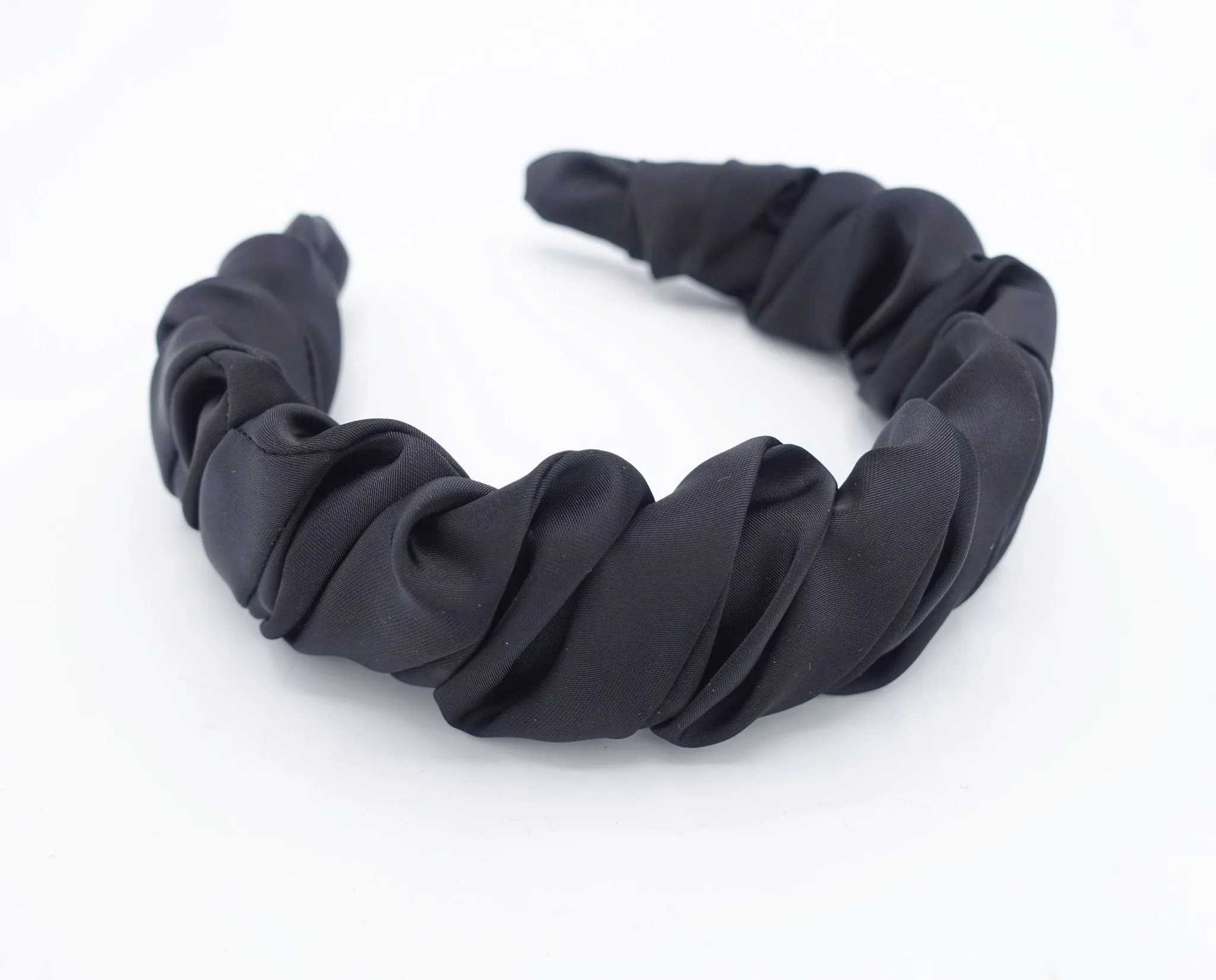 satin spiral wave headband pleated wrap feminine stylish hairband women hair accessory