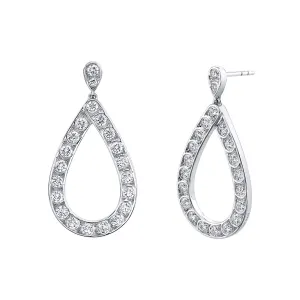 Scallop Artisan Diamond Pave Tear Drop Earrings