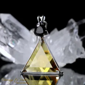 Siberian Gold Quartz Star of David Pendant with Smoky Quartz