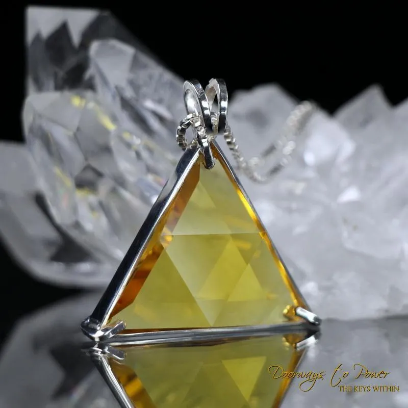 Siberian Gold Quartz Vogel Star of David Pendant