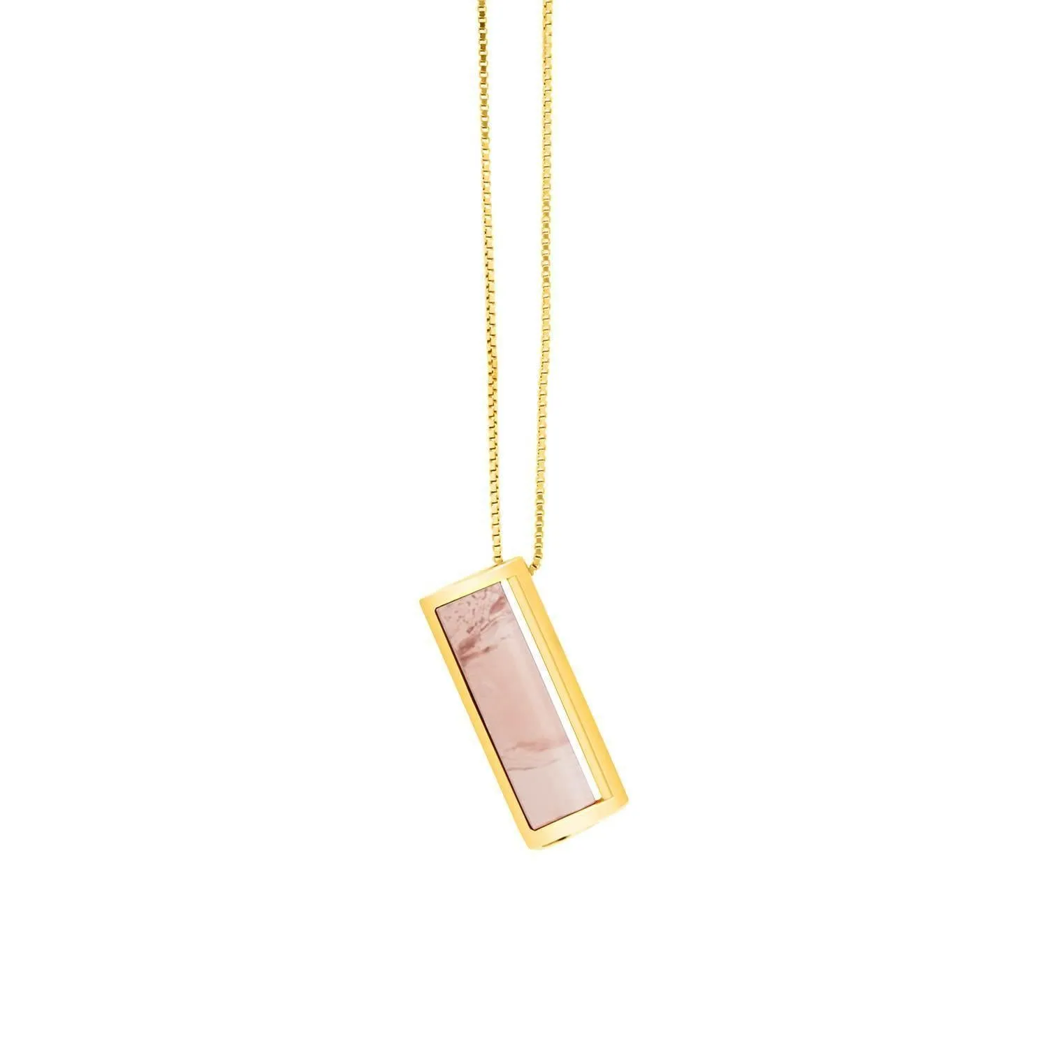 Signature Barrel Necklace   Rose Quartz