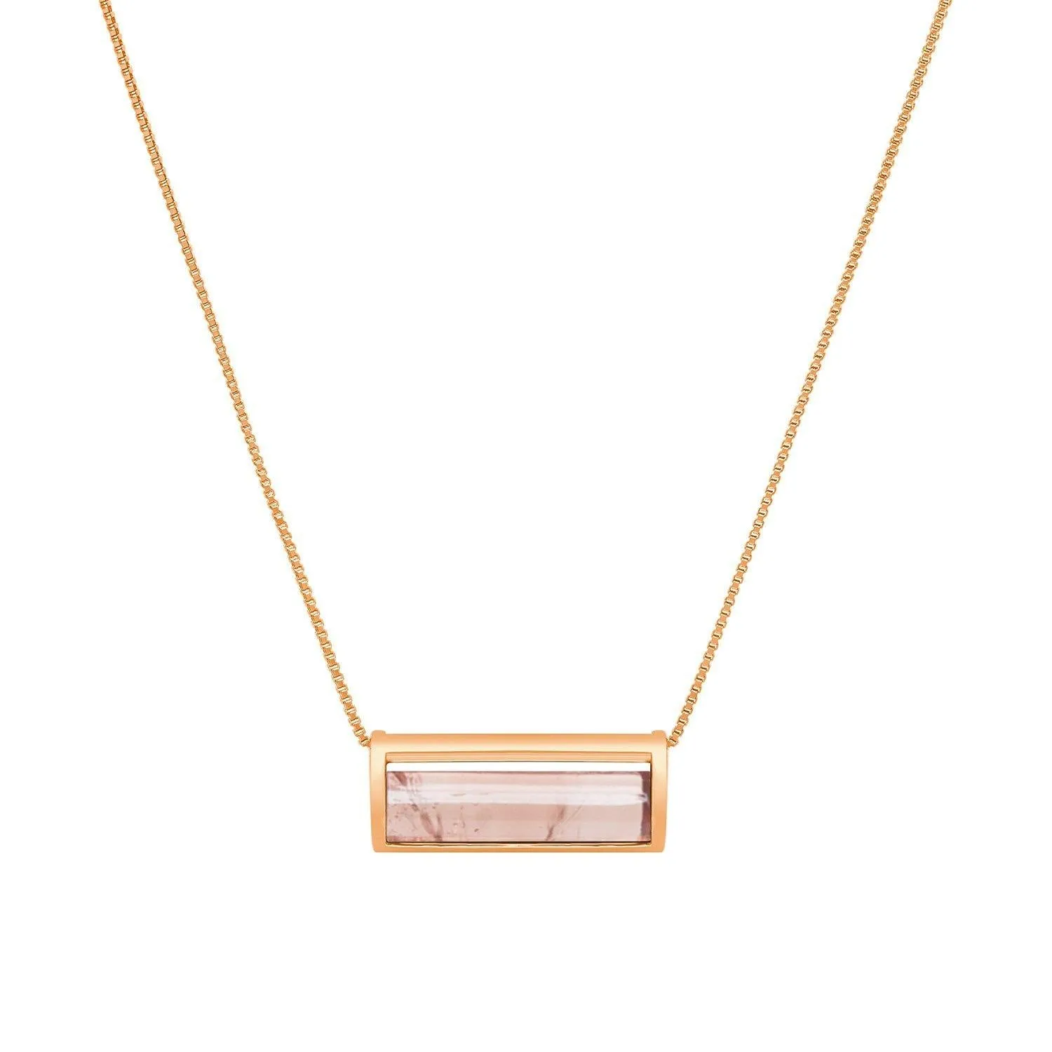 Signature Barrel Necklace   Rose Quartz