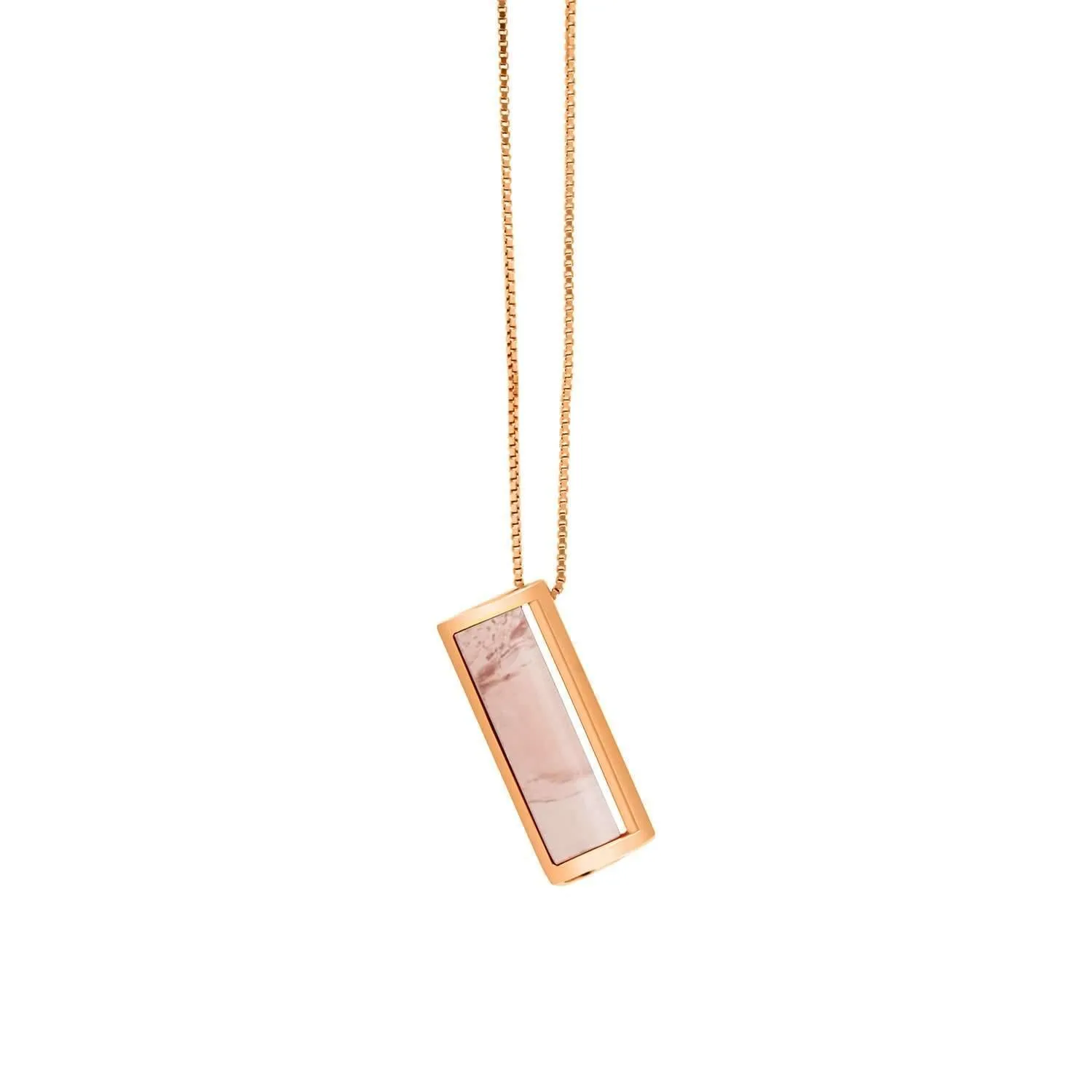 Signature Barrel Necklace   Rose Quartz