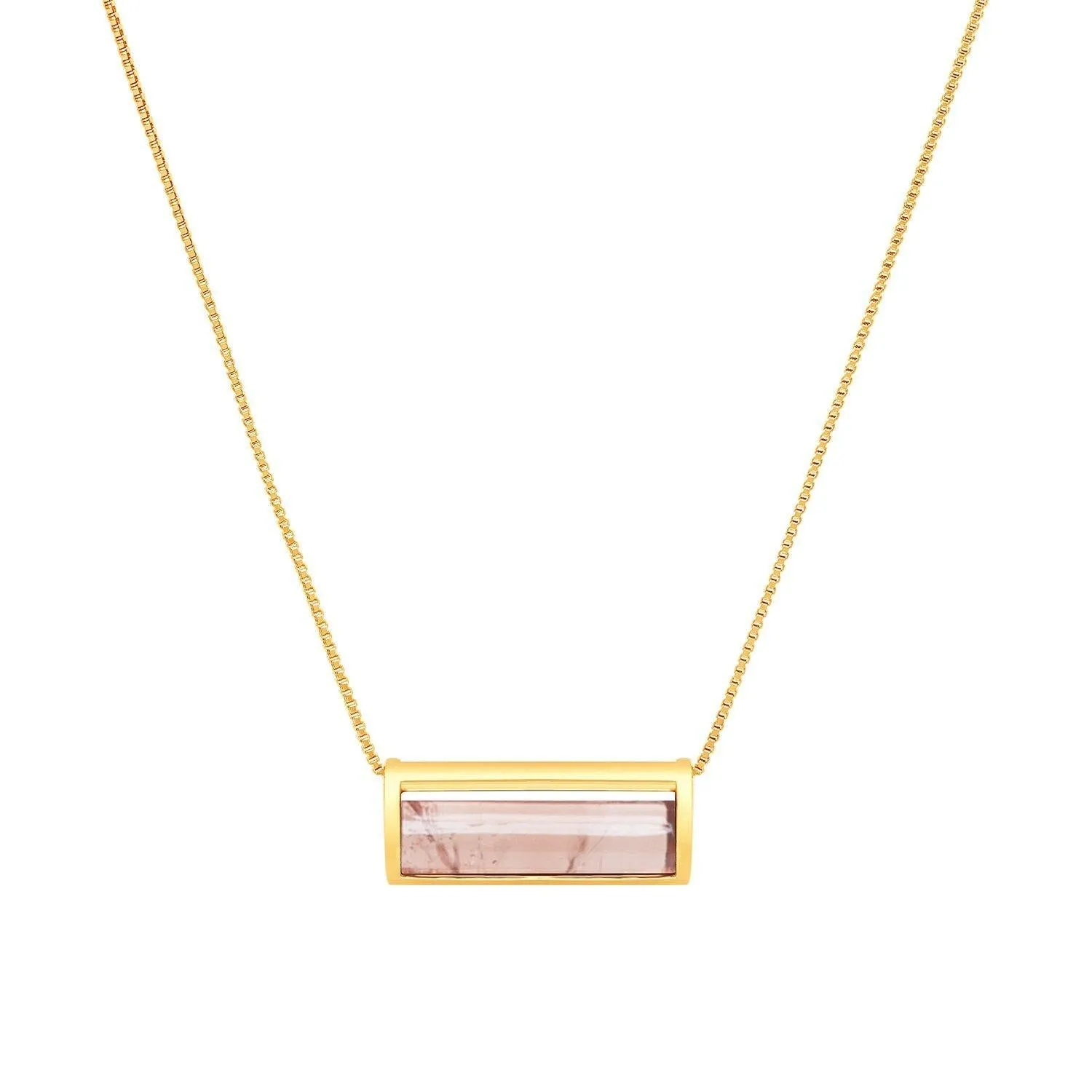 Signature Barrel Necklace   Rose Quartz