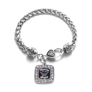 Silver Mommy Of An Angel Square Charm Braided Bracelet