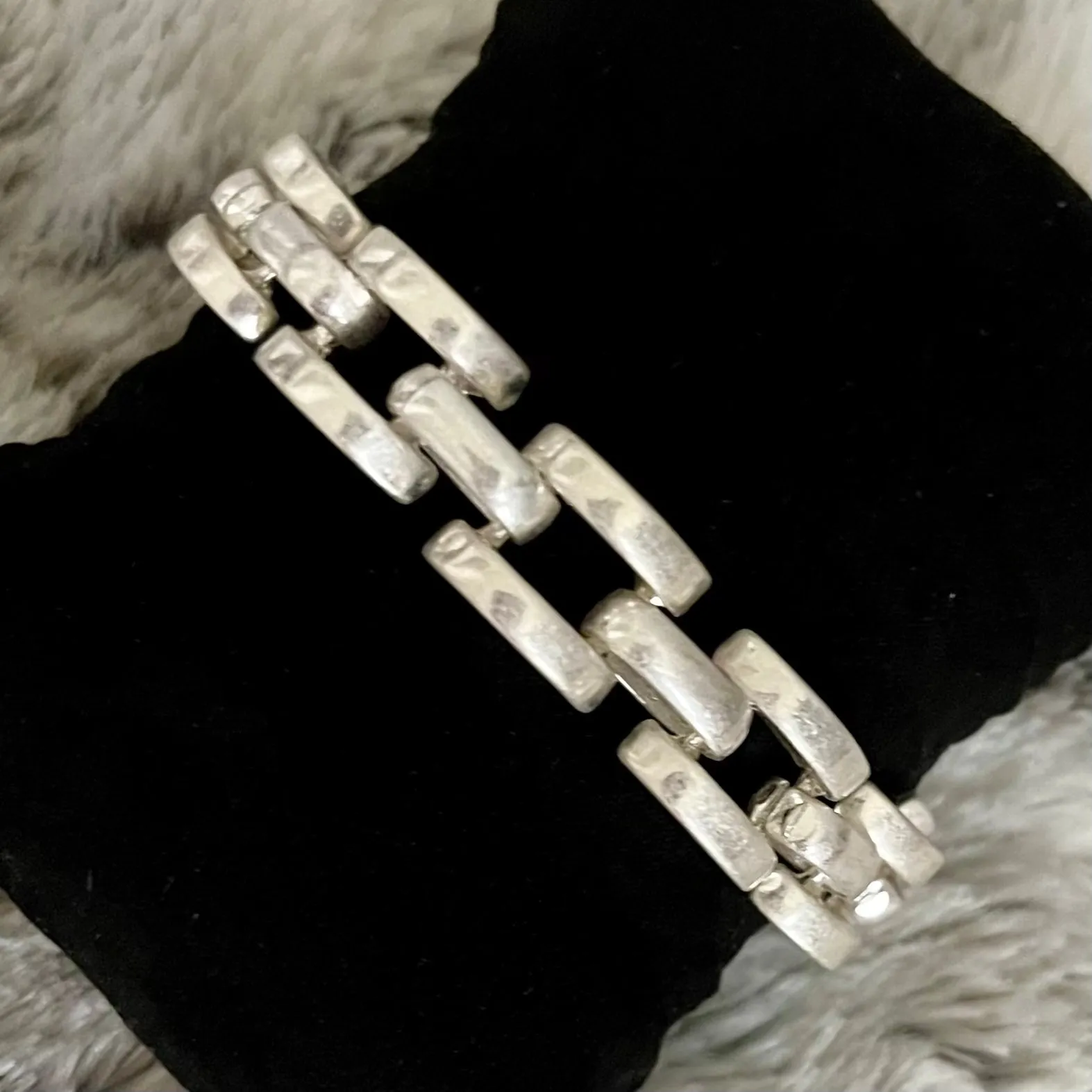 Silver Statement Brushed Matte Chain Link Chunky Bracelet