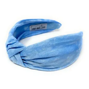 Sky Blue Linen Top Knotted Headband