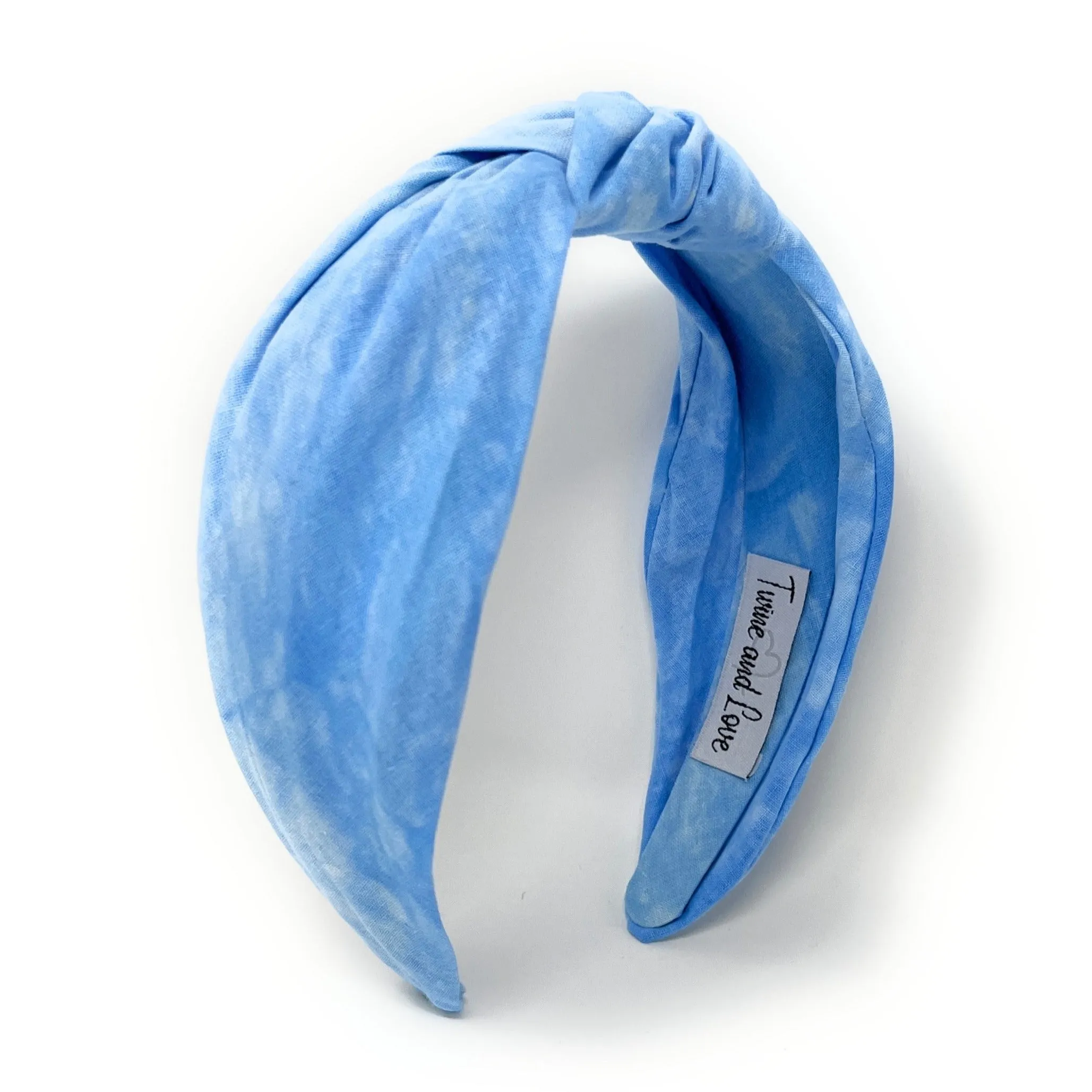 Sky Blue Linen Top Knotted Headband