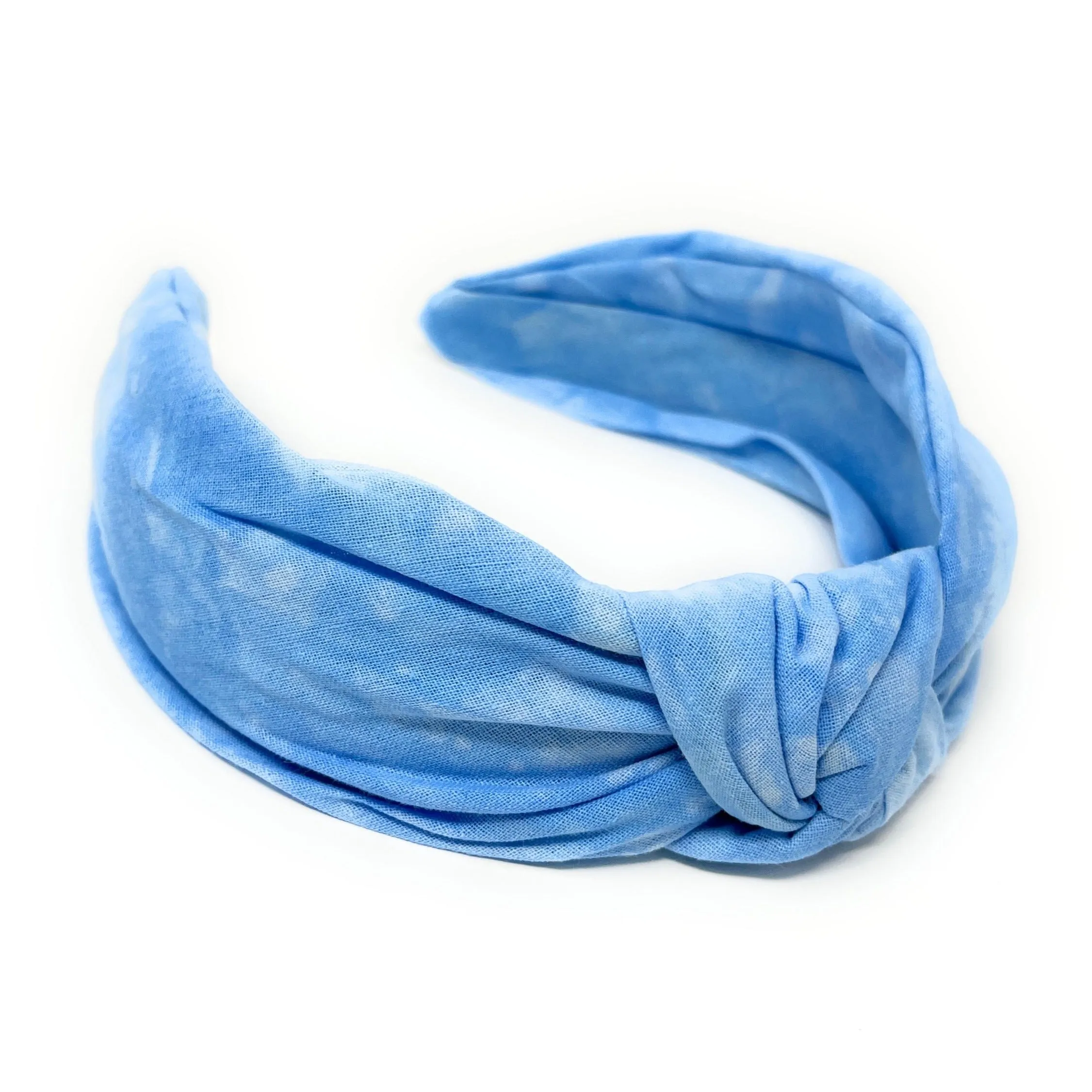 Sky Blue Linen Top Knotted Headband