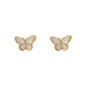 Small Butterfly Earrings Earrings Personality Temperament Retro Design Red New Style