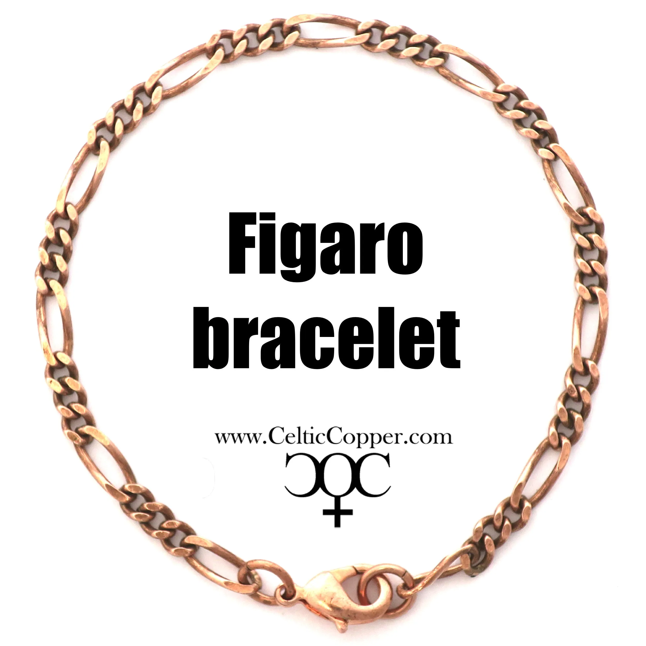 Solid Copper Bracelet Chain Fine Figaro Chain Bracelet BC41 Vintage Copper Bracelet Chain