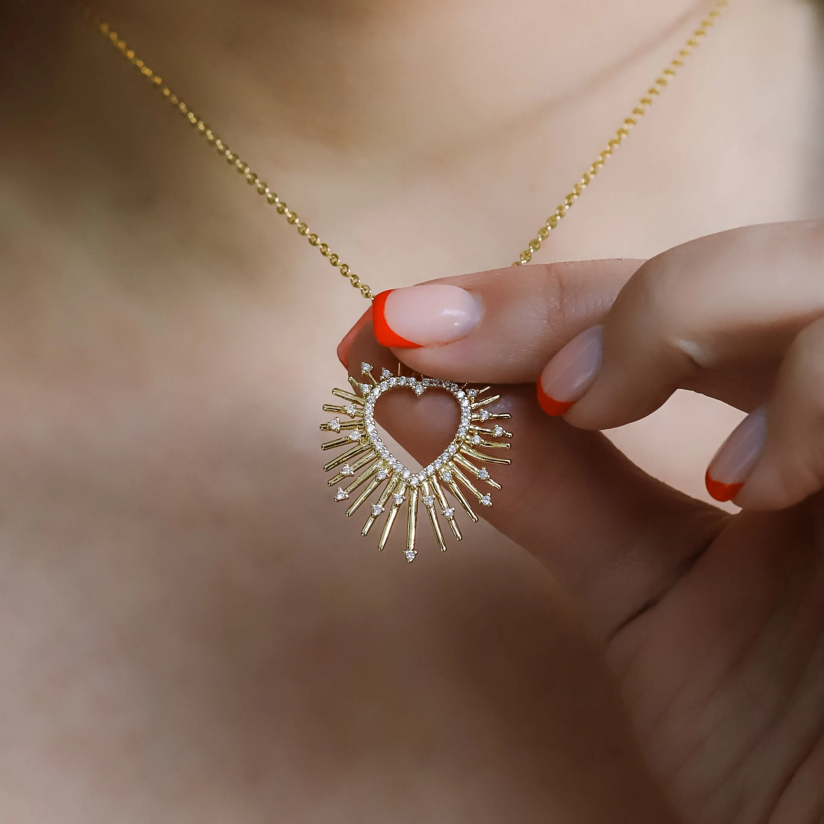 Starburst Heart Gift Set | Earrings & Necklace | 18k Gold Plated