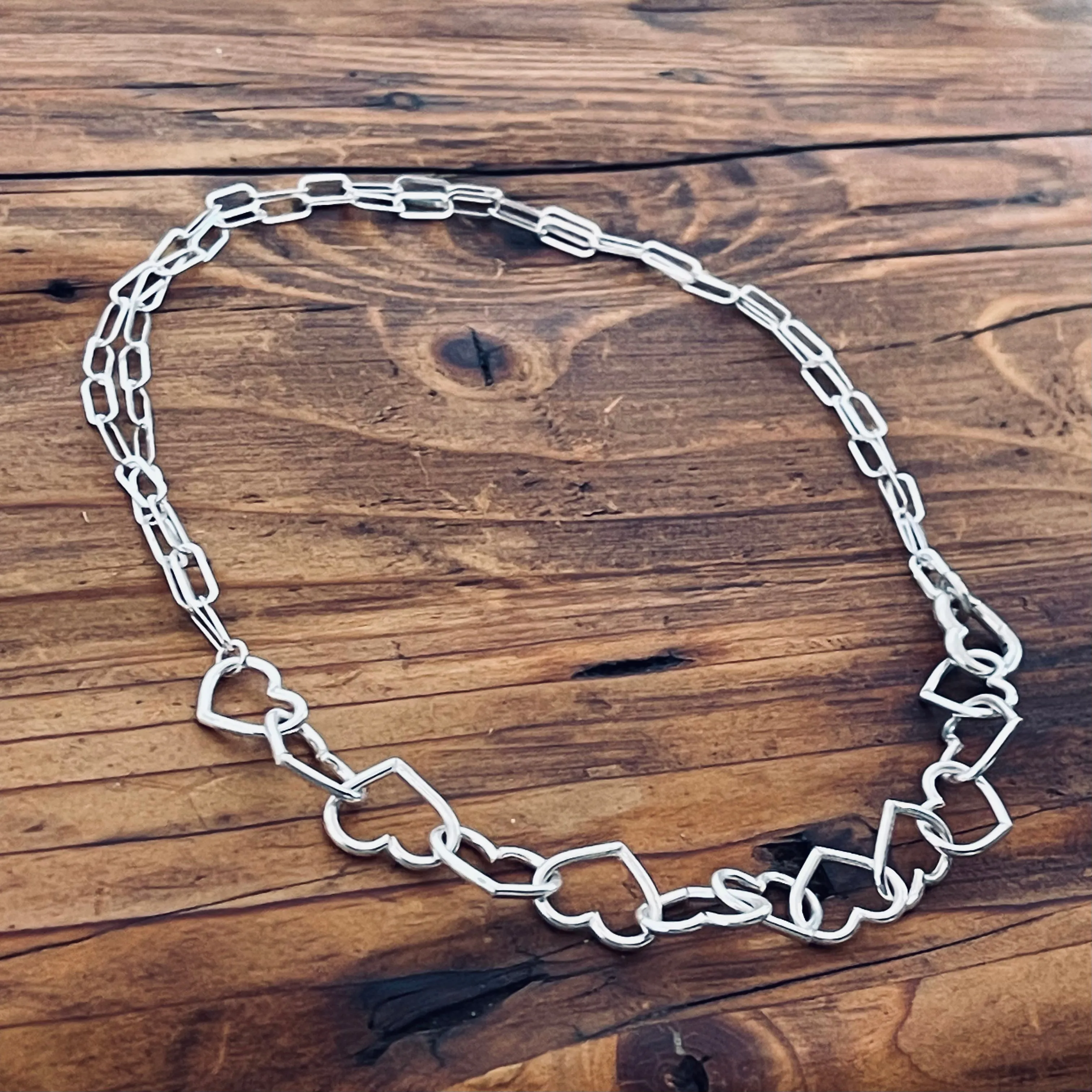 Sterling Silver Heart Necklace or Bracelet