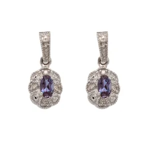 Sterling Silver Lab-Created Alexandrite Dangle Earrings