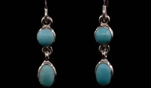 Sterling Silver Larimar Gemstone Drop Earrings