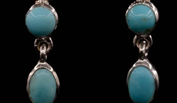 Sterling Silver Larimar Gemstone Drop Earrings