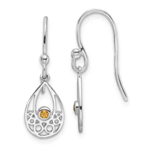 Sterling Silver White Ice Citrine Earrings