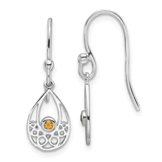 Sterling Silver White Ice Citrine Earrings