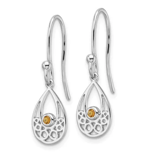 Sterling Silver White Ice Citrine Earrings