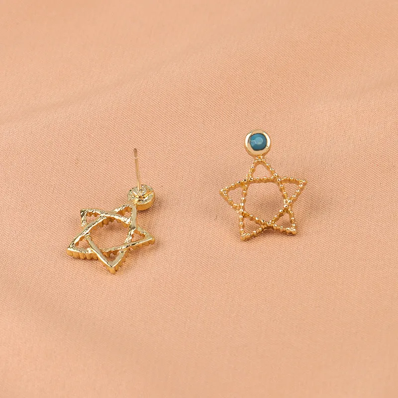 Temperament Simple Hollow Star Wild Geometric Korean Earrings