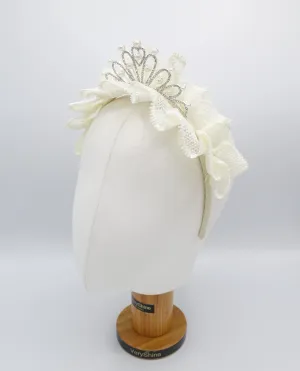 tiara ruffle lace headband for kids and girls