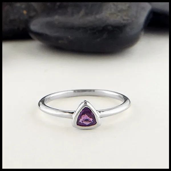 Trillion Purple Sapphire Ring