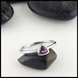 Trillion Purple Sapphire Ring