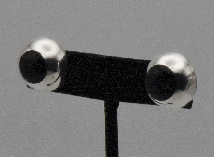 Vintage Handmade Sterling Silver and Black Onyx Stud Earrings