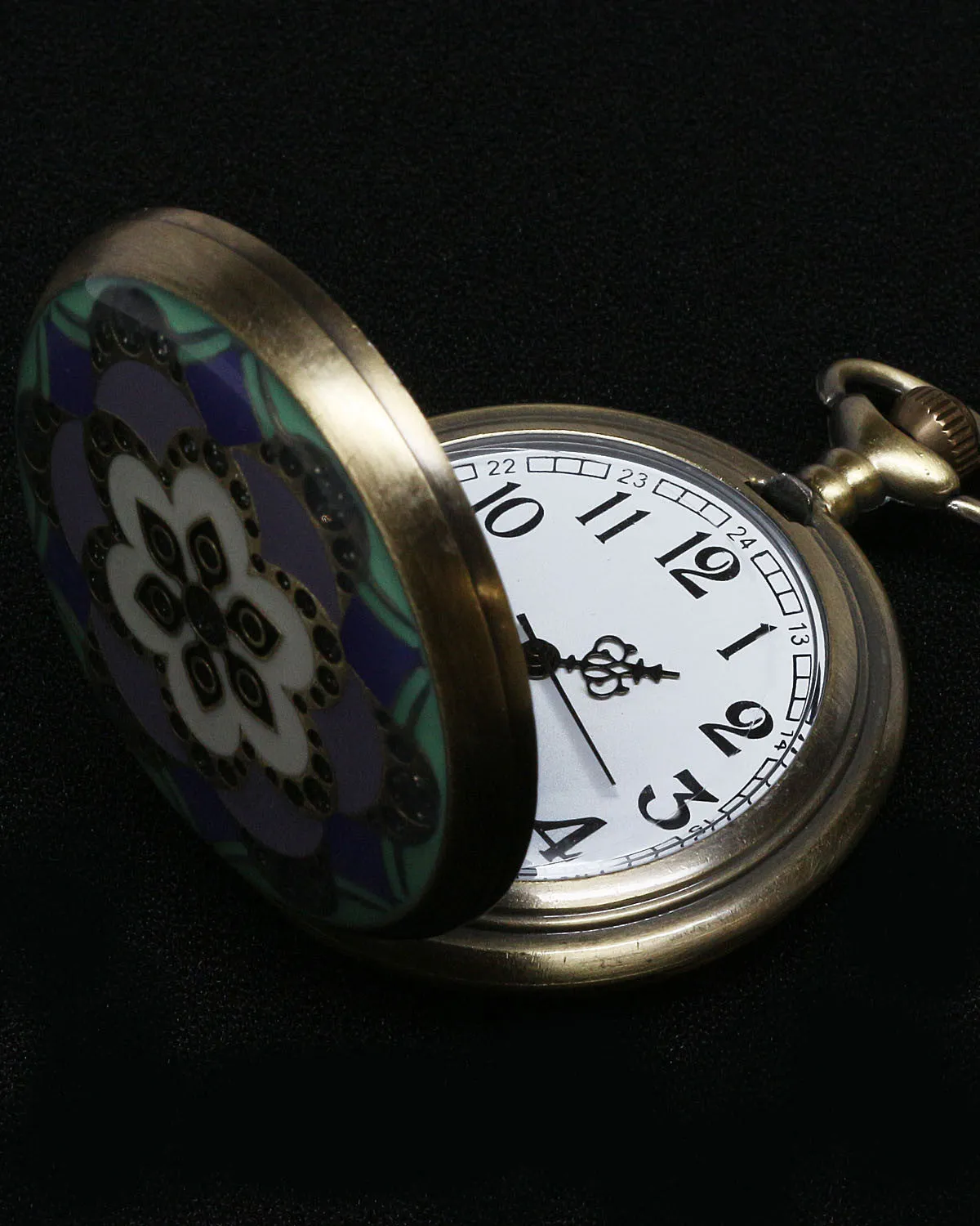 Vintage Style Art Deco Pocket Watch Pendant 3