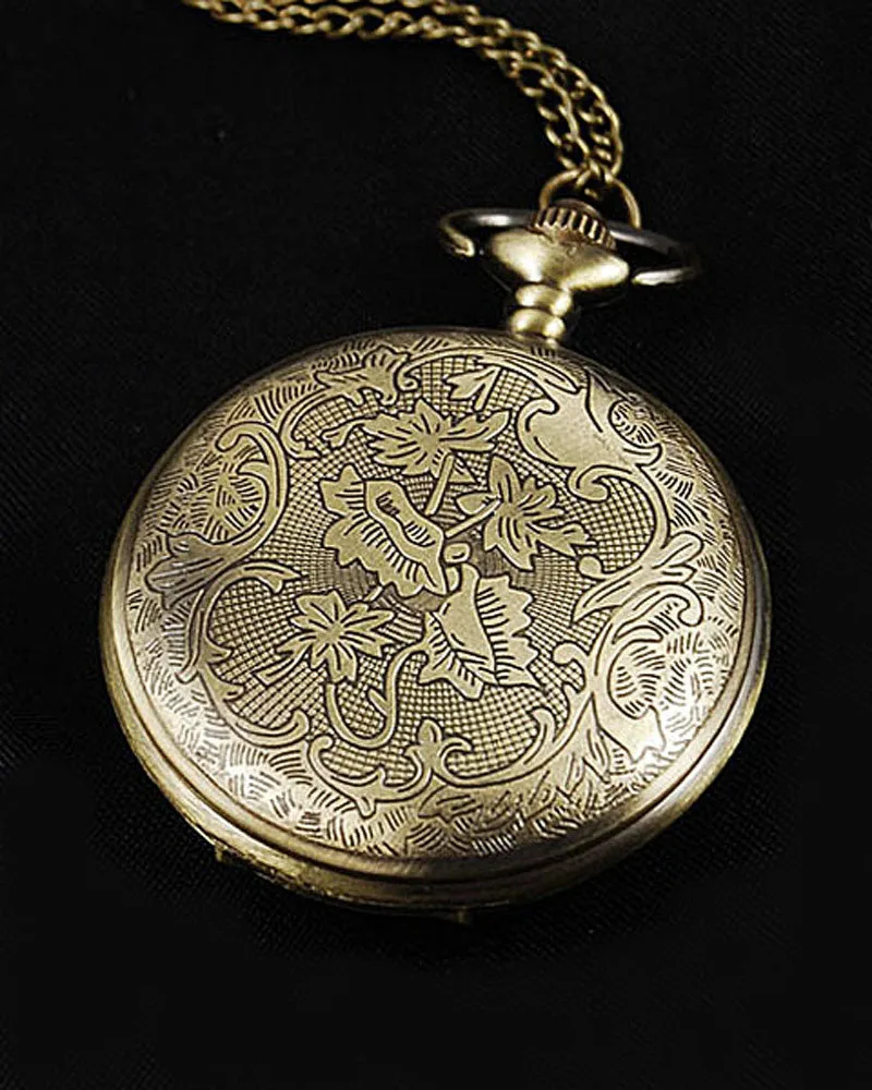 Vintage Style Art Deco Pocket Watch Pendant 3