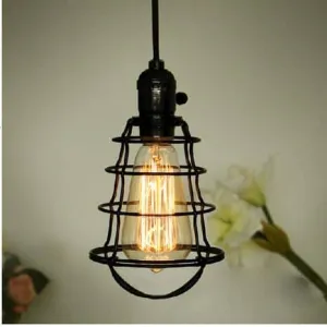 Vivi Basket Web Cage Single Bulb Hanging Light